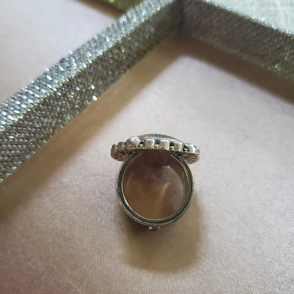 Mars and Valentine Sterling Floral Gemstone Ring